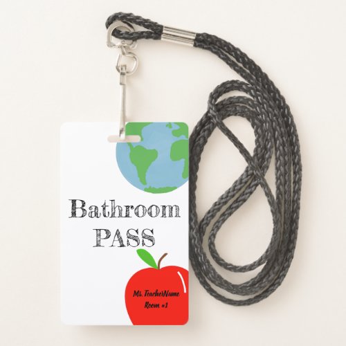 Bathroom Pass Personalized Badge