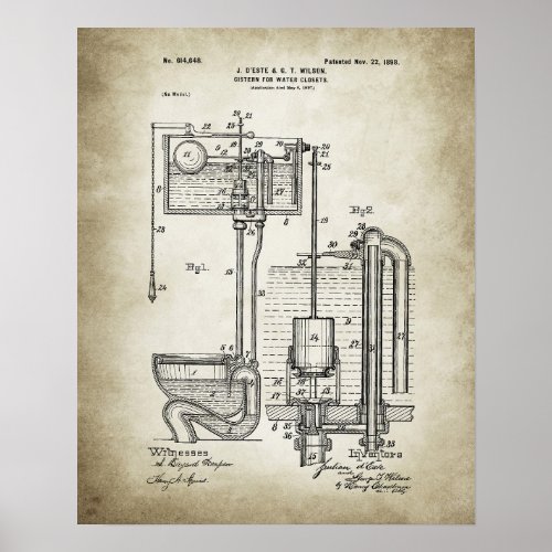  Bathroom Patent Poster