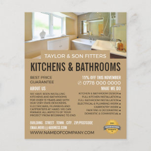 Bathroom Portrait, Kitchen & Bathroom Fitter Flyer