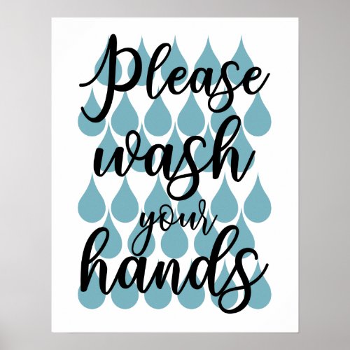 Bathroom poster Please wash your hands Poster