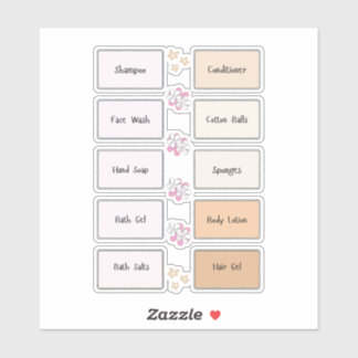 Bathroom Product Organization Vinyl Labels