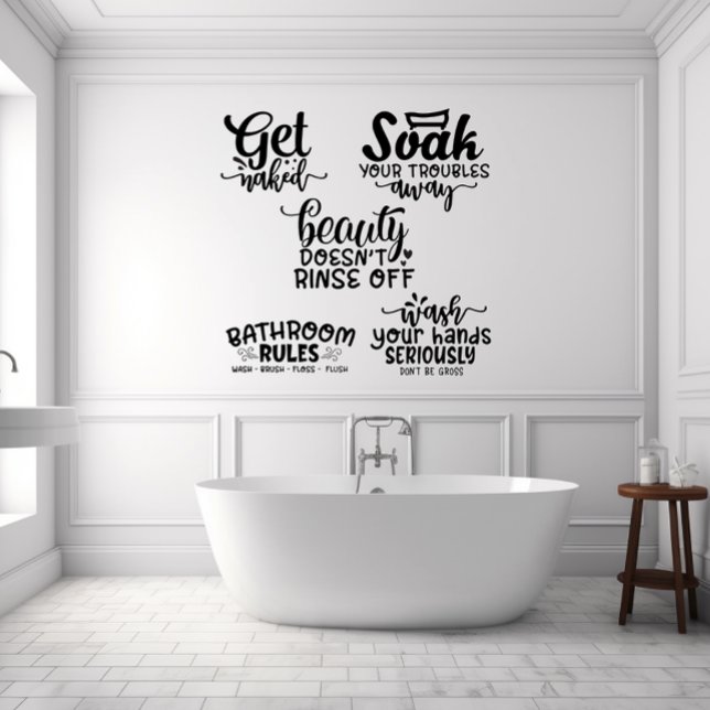 Bathroom Quotes Funny Decor Bundle Set Multiple Wall Decal (Creator Uploaded)