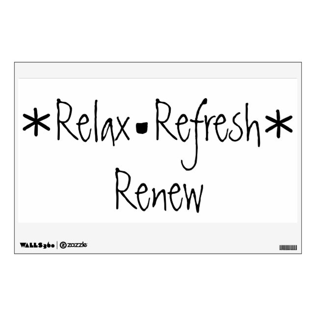Bathroom Relax Refresh Renew Wall Decals (Front)