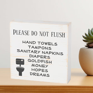 Bathroom Restaurant Business Please do not Flush Wooden Box Sign