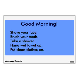 Bathroom Routine Activity Checklist (for Men) Wall Sticker