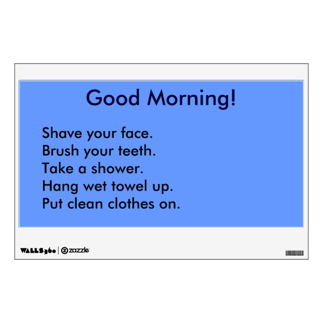 Bathroom Routine Activity Checklist (for Men) Wall Sticker (Front)