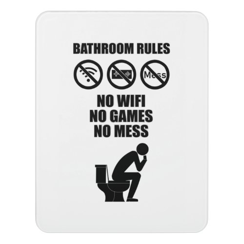 Bathroom Rules Door Sign