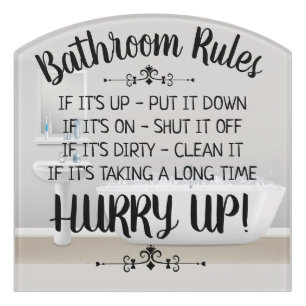 Bathroom Rules Door Sign
