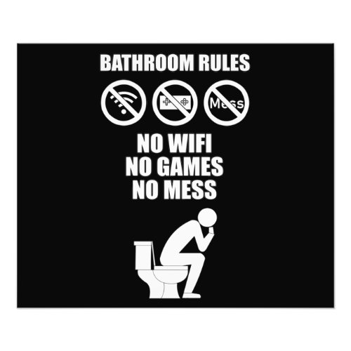 Bathroom Rules Photo Print