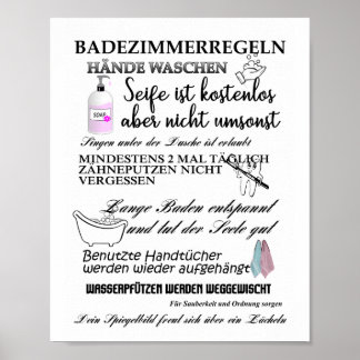 Bathroom rules poster
