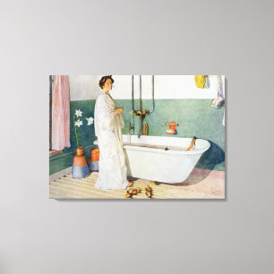 Bathroom Scene - Lisbeth, pub. in 'Lasst Licht Hin Canvas Print