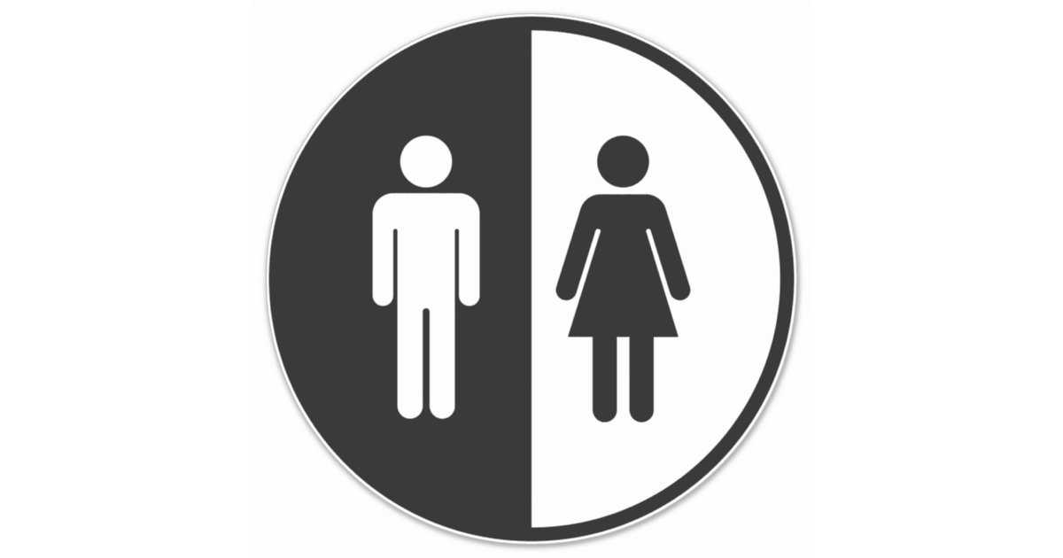 Bathroom Sign Sticker | Zazzle