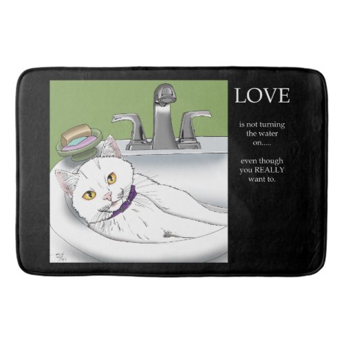 Bathroom Sink White Cat Bath Mat