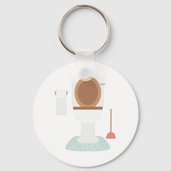 Bathroom Toilet Keychain by HopscotchDesigns at Zazzle