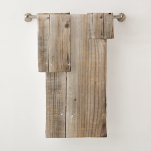 Bathroom Towel Rustic Wood Beige