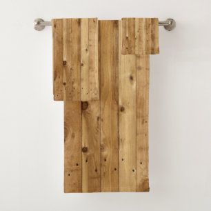 Bathroom Towel Rustic Wood Beige