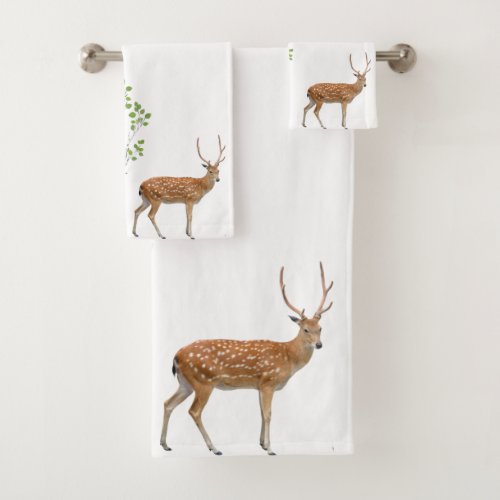Bathroom Towel Set Deer Doe Buck Woodland Hunting