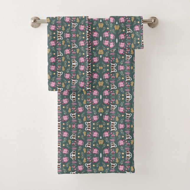 Bathroom towel set displayed against a wall (Creator Uploaded)