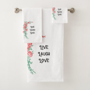 Laughing Bath Towels Zazzle Bathroom Towel Set Live Laugh Love Guest