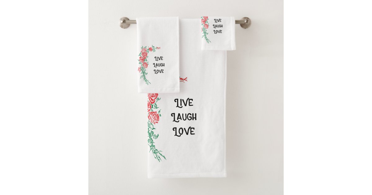 Bathroom Towel Set Live Laugh Love Guest Bathroom Zazzle Com