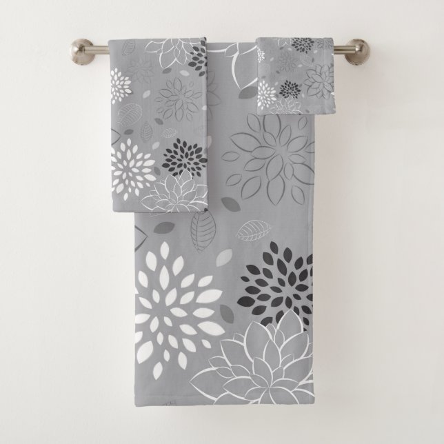Bathroom Towel Set, Minimalist Pattern (Insitu)