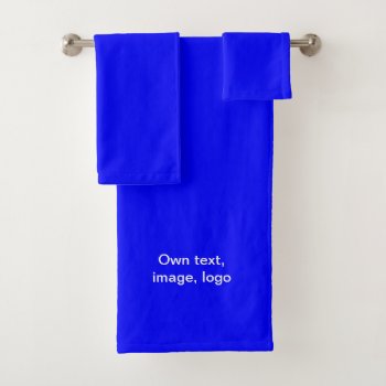 Bathroom Towel Set Uni Royal Blue by Oranjeshop at Zazzle