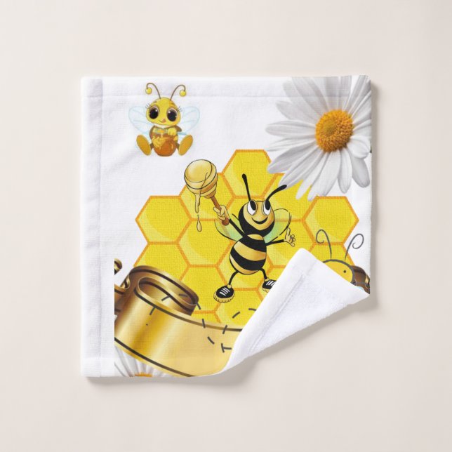 Bathroom Towel Sets Bumblebee White Daisy (Wash Cloth)