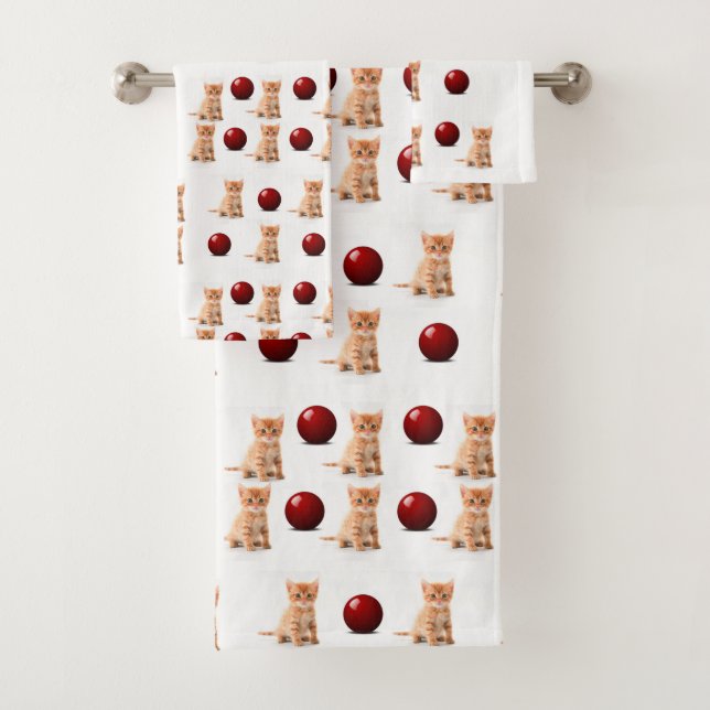 Bathroom Towel Sets Cats (Insitu)