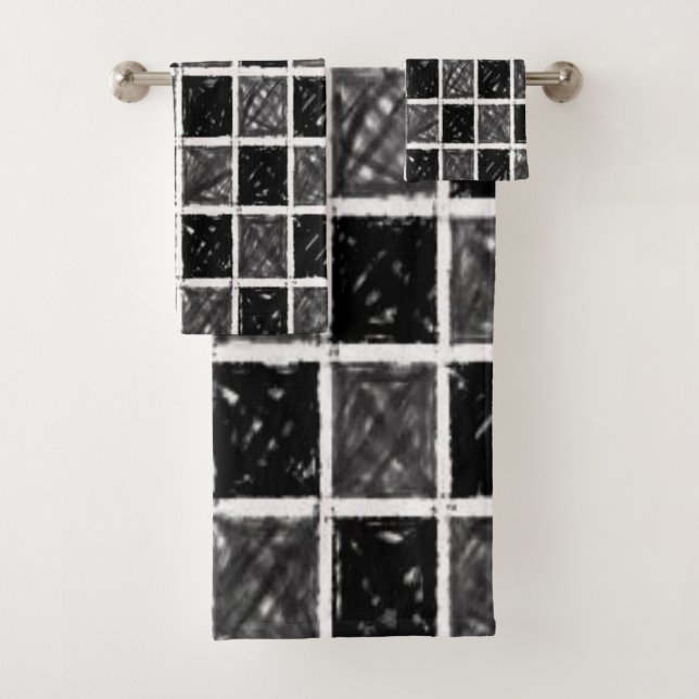 Bathroom Towel Sets Checkers (Insitu)