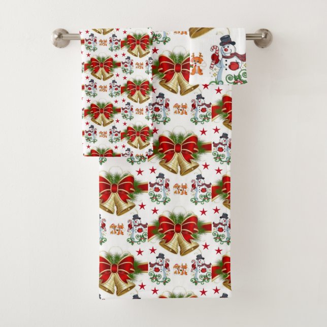 Bathroom Towel Sets Christmas (Insitu)