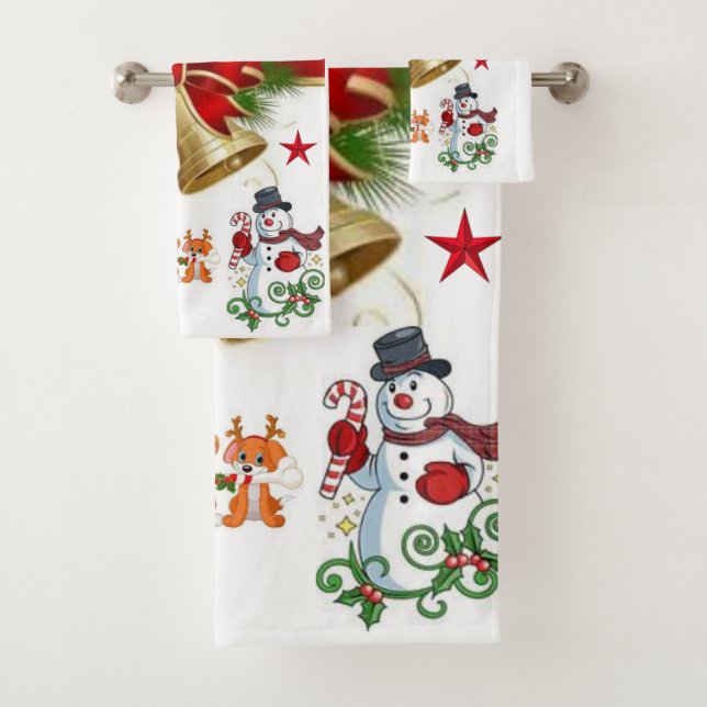 Bathroom Towel Sets Christmas (Insitu)