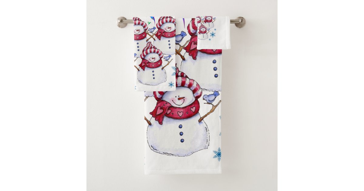 Bathroom Towel Sets Christmas | Zazzle