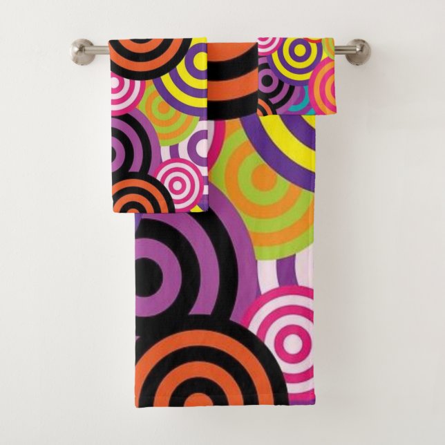 Bathroom Towel Sets Colorful Colors (Insitu)