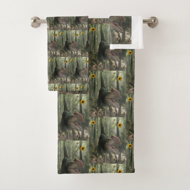 Bathroom Towel Sets Dinosaurs (Insitu)