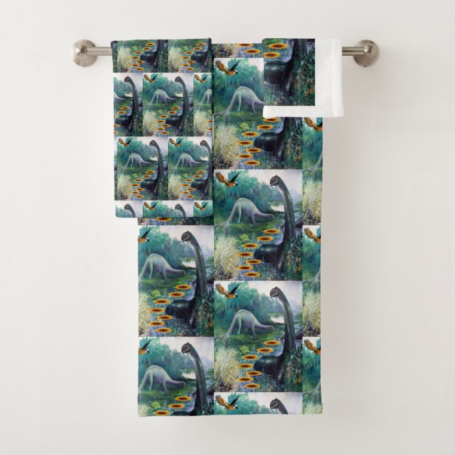 Bathroom Towel Sets Dinosaurs (Insitu)
