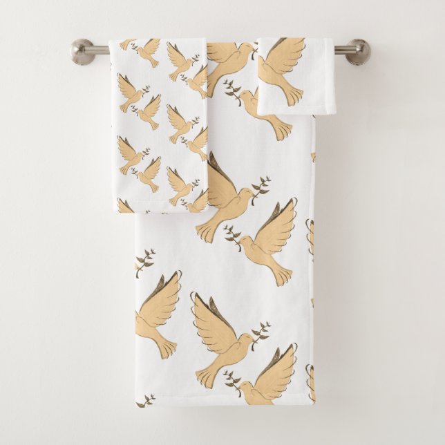 Bathroom Towel Sets Doves (Insitu)