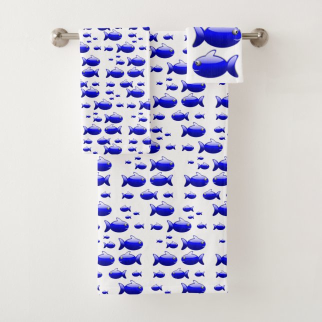 Bathroom Towel Sets Fish (Insitu)