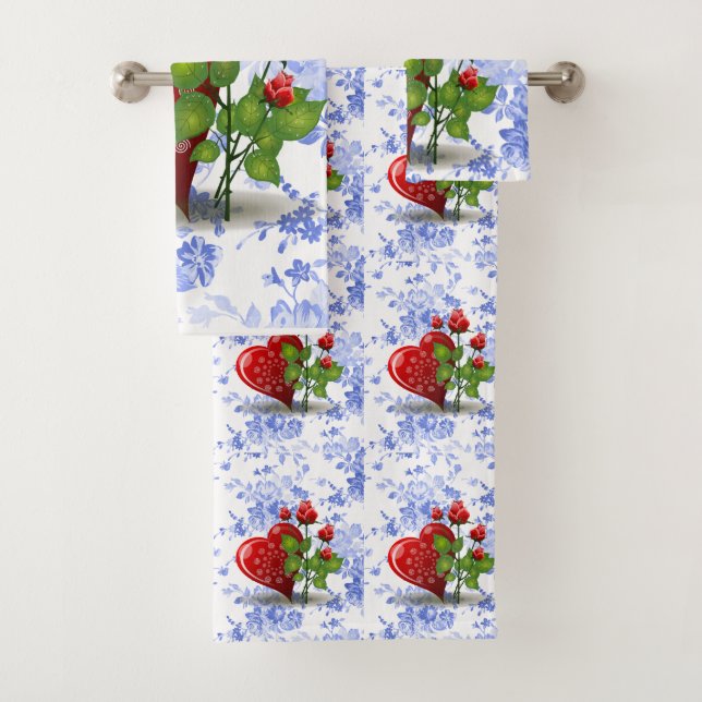 Bathroom Towel Sets Floral (Insitu)