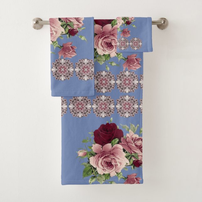 Bathroom Towel Sets Floral (Insitu)