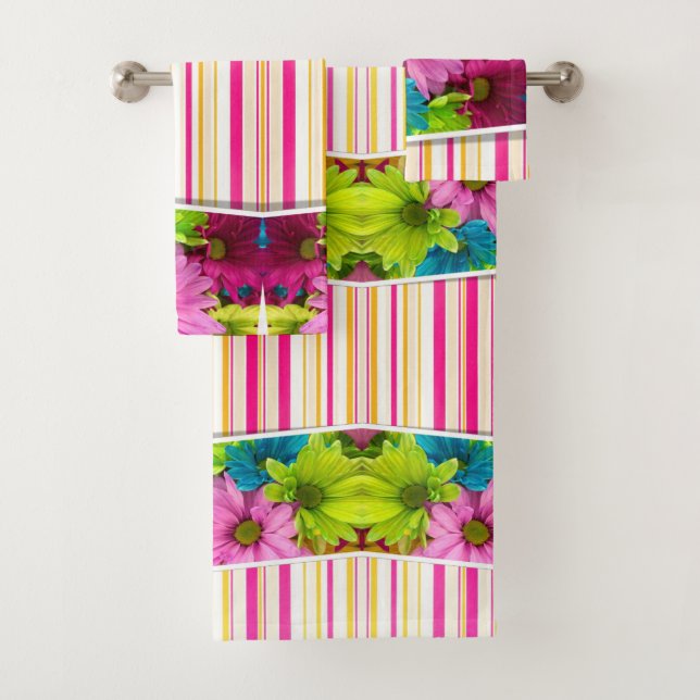Bathroom Towel Sets Floral (Insitu)