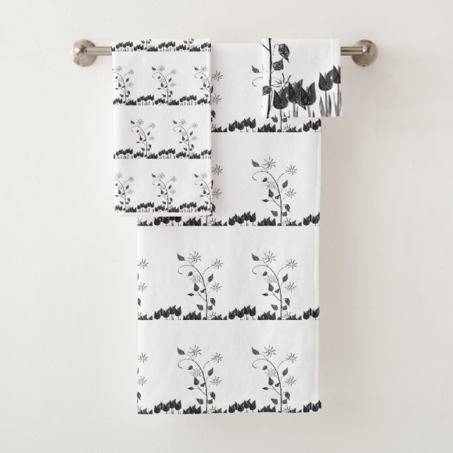 Bathroom Towel Sets Floral (Insitu)