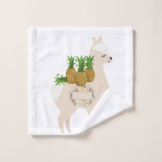 Bathroom Towel Sets Floral Fruit Llama (Wash Cloth)