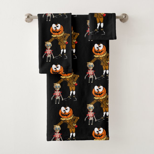 Bathroom Towel Sets Halloween, Pumpkin (Insitu)