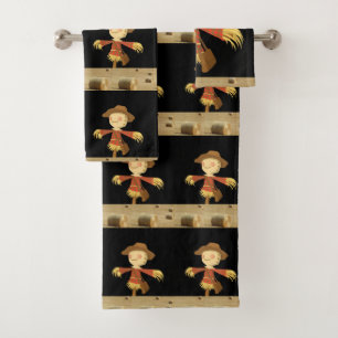 Bathroom Towel Sets Halloween, Scarecrow