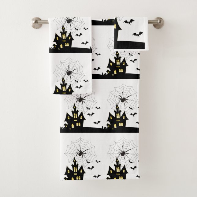 Bathroom Towel Sets Halloween, Spider (Insitu)