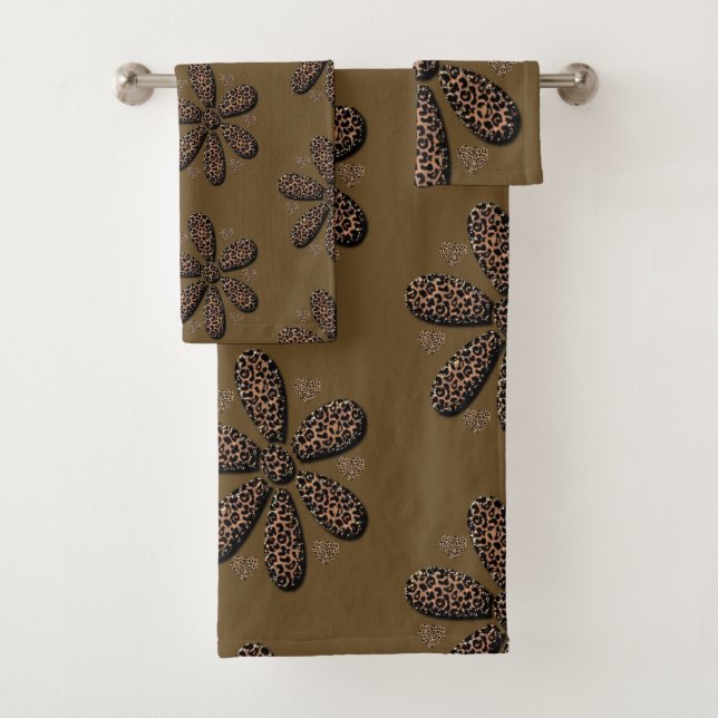 Bathroom Towel Sets Leopard (Insitu)