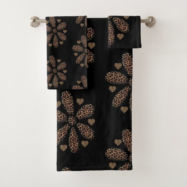 Bathroom Towel Sets Leopard (Insitu)