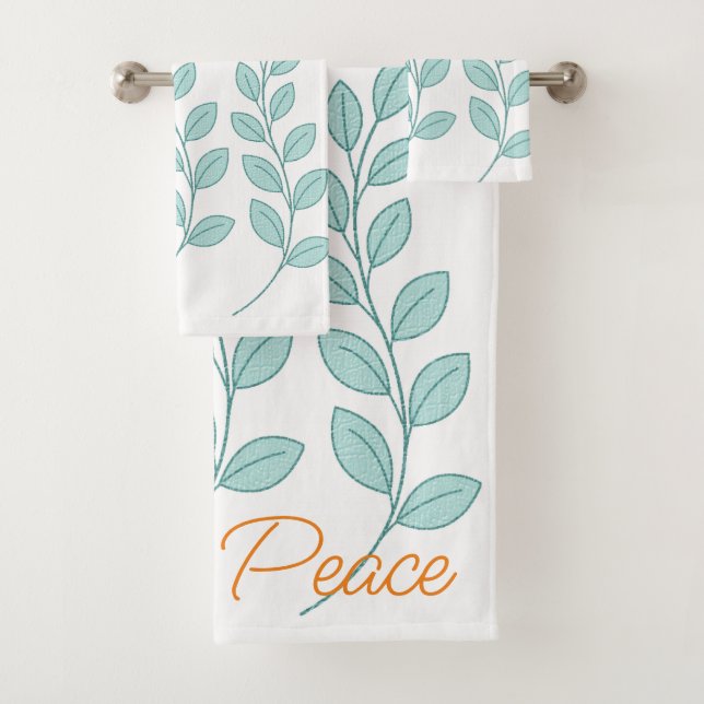 Bathroom Towel Sets Peace Leaves  (Insitu)