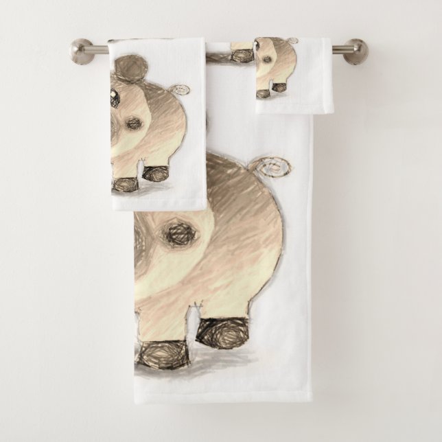 Bathroom Towel Sets Pigs (Insitu)