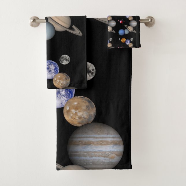 Bathroom Towel Sets Planets (Insitu)